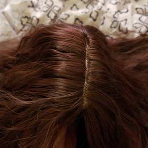 Wig real hair with part